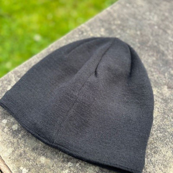 back knit black beanie booicore