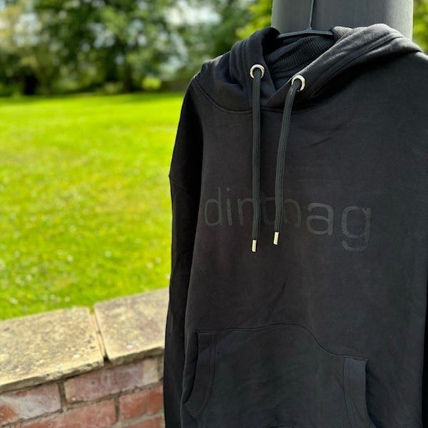 black on black dirtbag logo design hoodie winter autumn warm outerwear